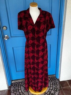 Pink & Red Tropical Floral Maxi Dress